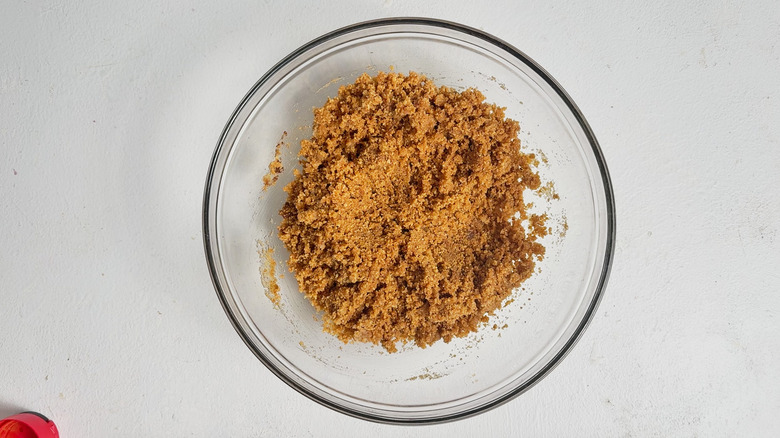 crust ingredients combined in a bowl