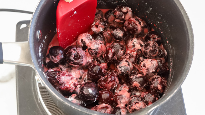 cherry pie filling ingredients in a pot