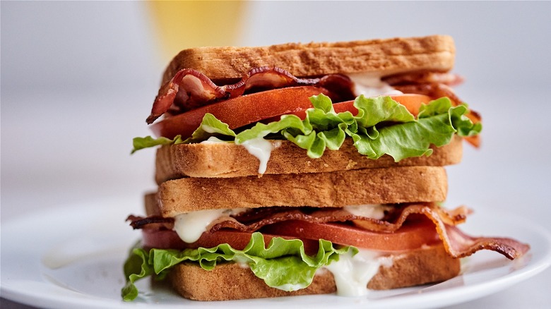 blt sandwiches on a plate