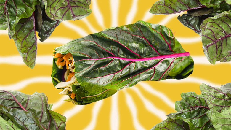 Stuffed Swiss chard leaves
