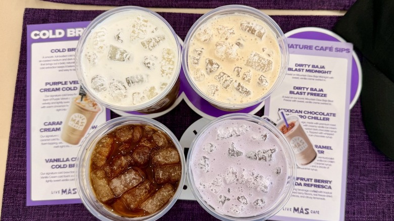 overhead shot of Taco Bell Cold Brew and Cold Foams