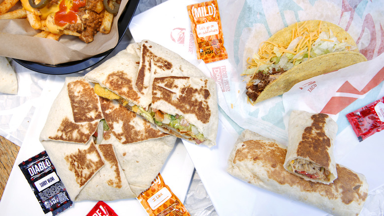 Assorted menu items from Taco Bell