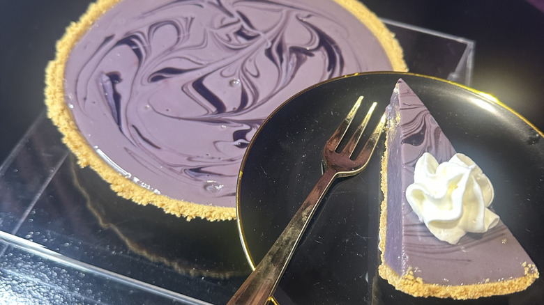 A slice of the Mountain Dew Baja Midnight Pie with whipped cream