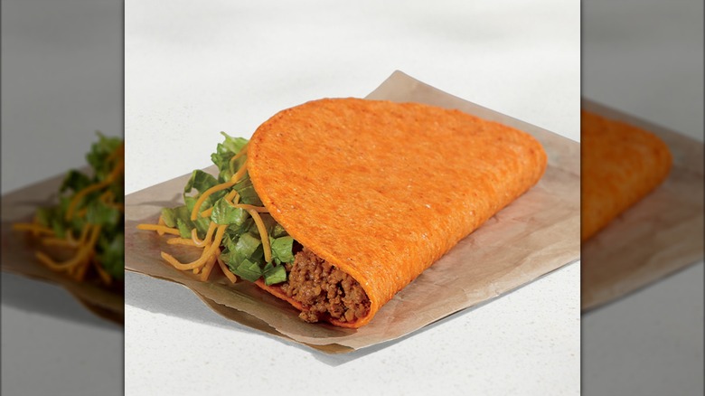 One Doritos Tacos Locos on a wrapper