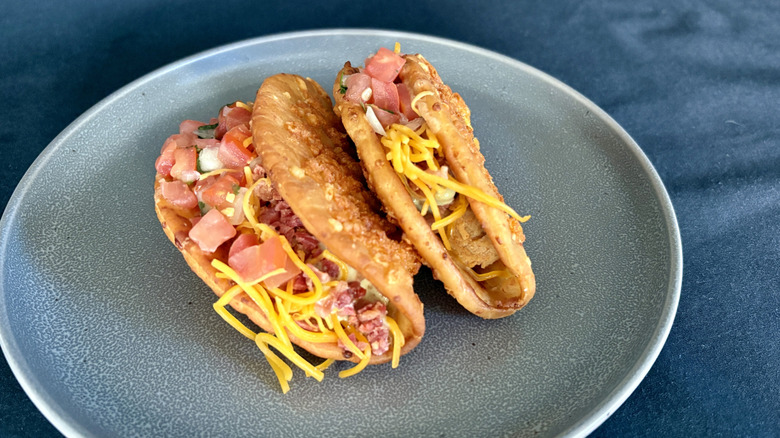 Taco Bell chicken bacon ranch chalupas on a plate