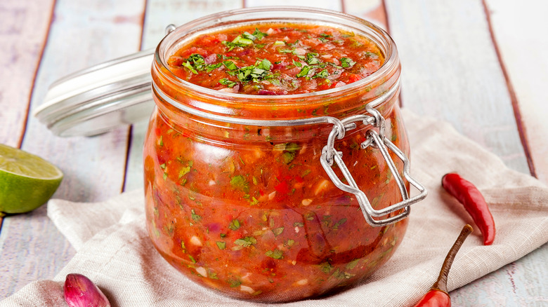 Jar of salsa