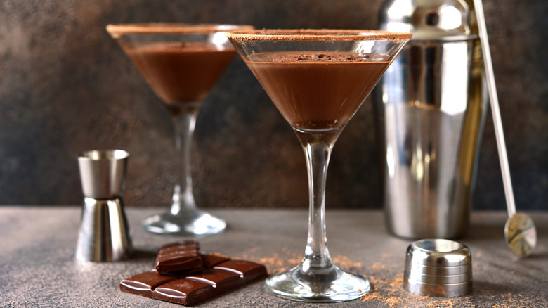 Chocolate martinis close view