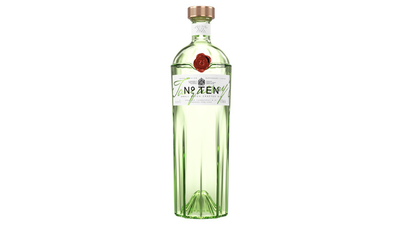 A bottle of  2024 Tanqueray No. 10 on a white background