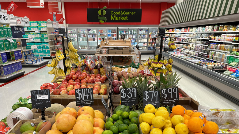 produce display inside of Target store