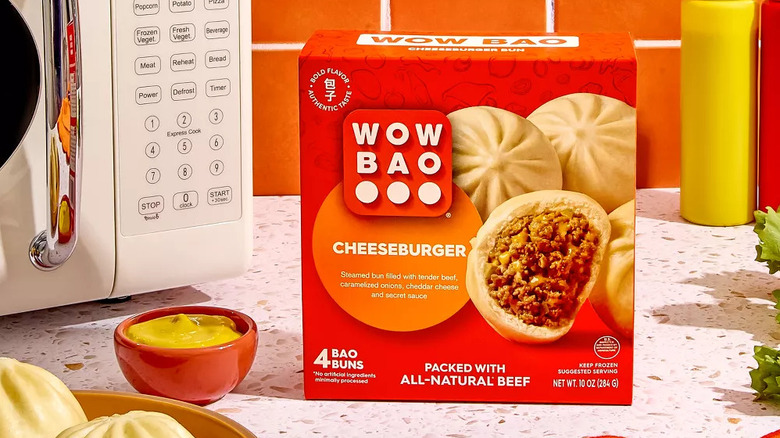 Wow Bao Cheeseburger box on kitchen counter