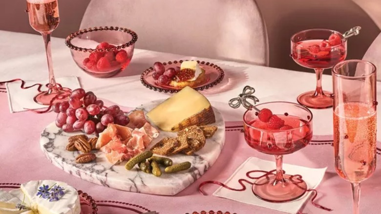 Marble heart-shaped cheese board