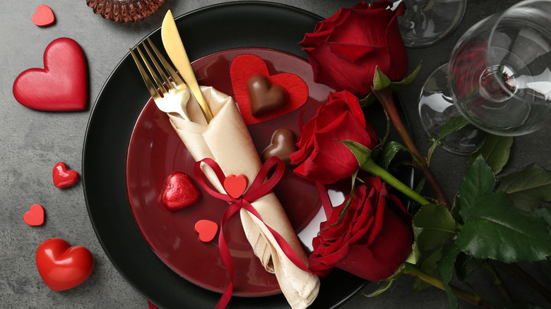 Valentine's Day table setting
