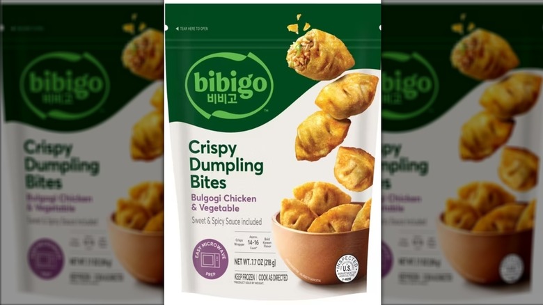 Bag of Bibigo frozen bulgogi chicken & vegetable crispy dumpling bites