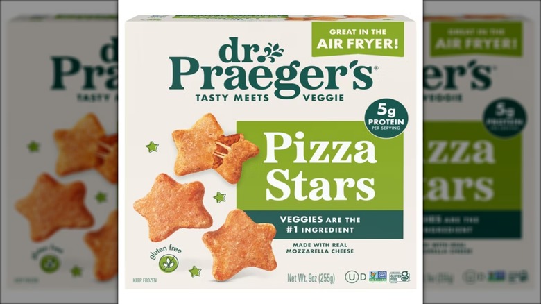 Box of Dr. Praeger's frozen gluten free pizza stars
