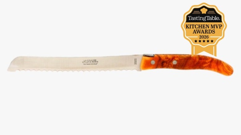 Le Grande Epicerie Paris olive wood handle serrated bread knife