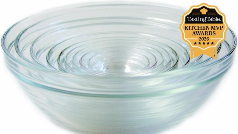 Set of nine nesting Duralex mixing bowls