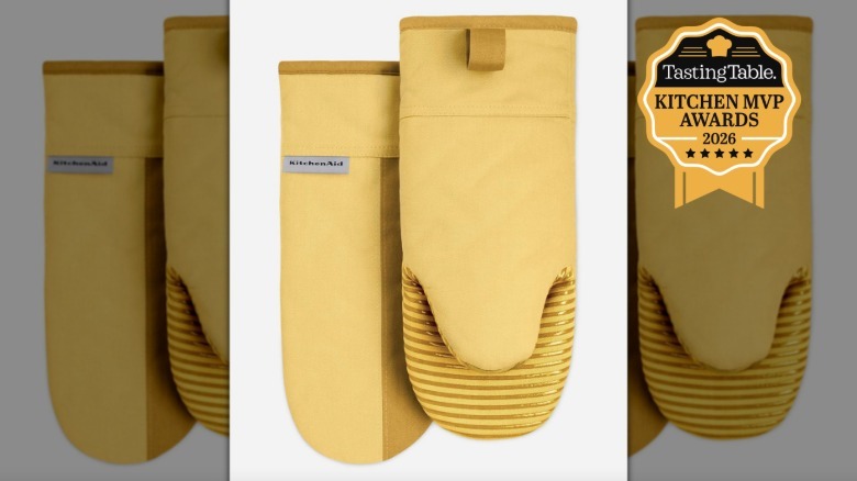 KitchenAid Beacon Two-Tone Non-Slip Oven Mitts in "Majestic Yellow" color