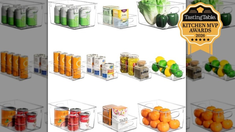 Sorbus Clear Plastic Fridge Organizer Bins