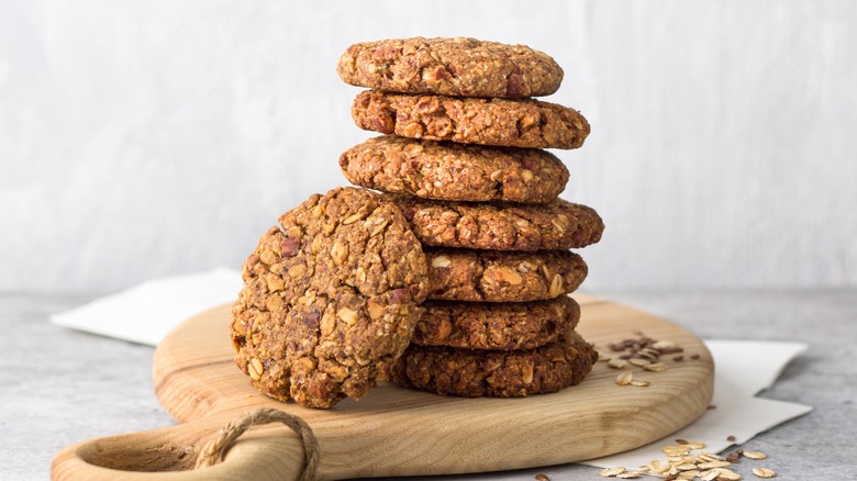stack of oatmeal cookies
