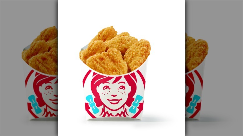Wendy's six-piece chicken nuggets on white background