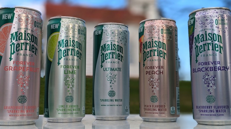 lineup of Maison Perrier cans