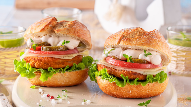 two fish burgers