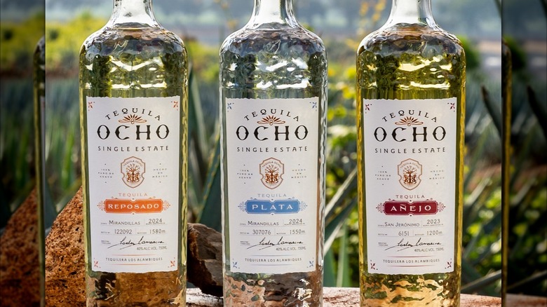 Three bottles of Tequila Ocho