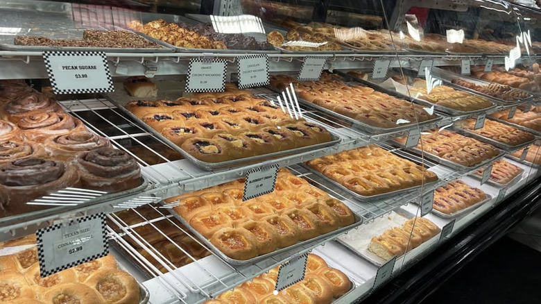 kolaches in a Czech Stop bakery case