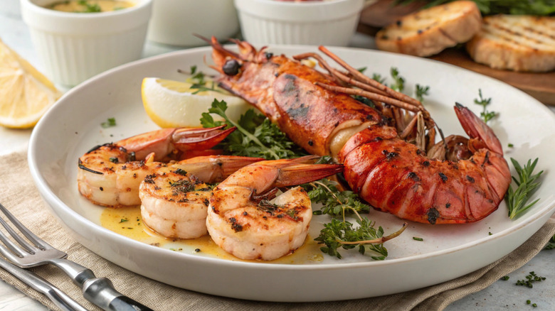 grilled seafood plate