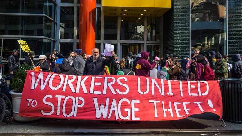 a wage theft protest