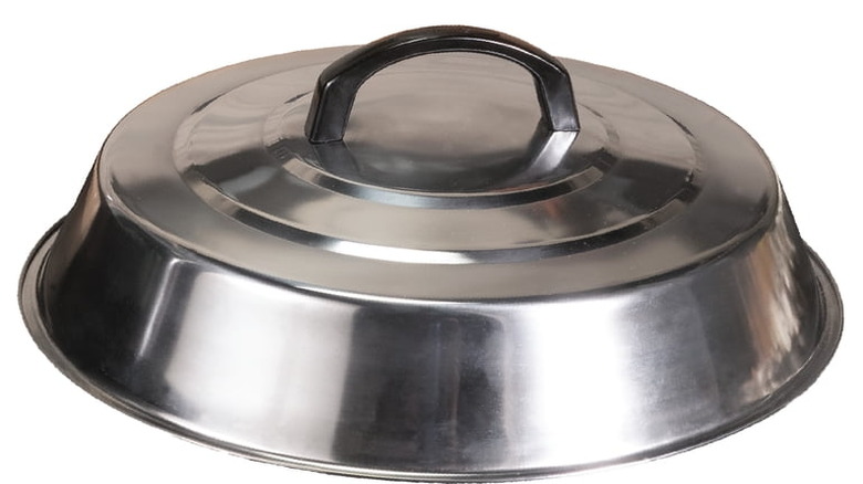 Blackstone griddle basting cover with heat-proof handle
