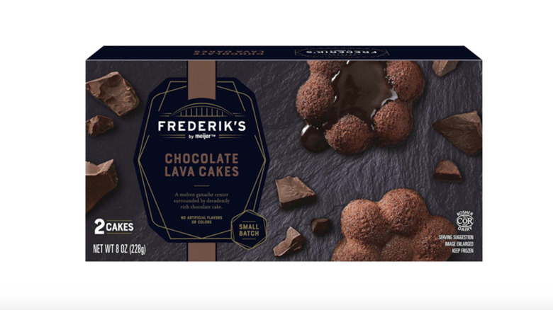 Box of Frederik's by Meijer Chocolate Lava Cake against a white background