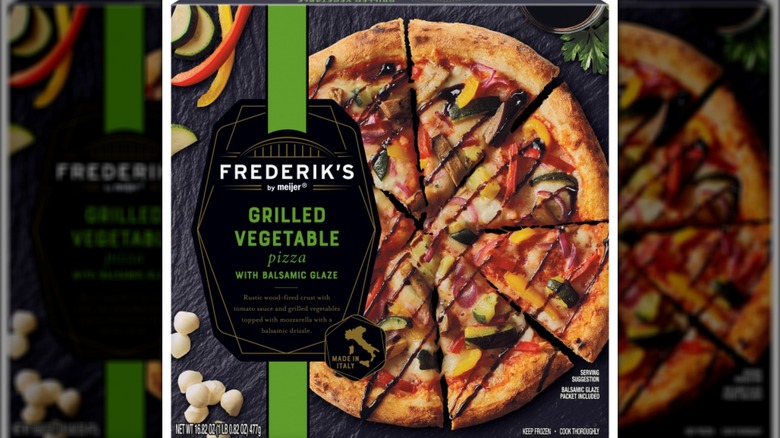 Box of Frederik's by Meijer Grilled Vegetable with Balsamic Glaze Pizza against a white background
