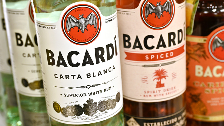 Rum bottles next to each other