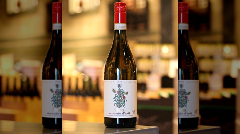 bottle of wine on table