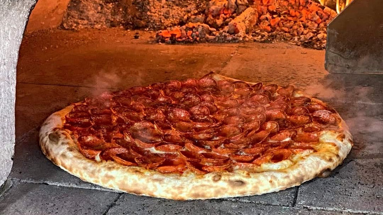 Pepperoni pizza baked at The Hungry Robot