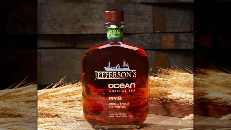 Bottle of Jefferson's Ocean Rye with grains