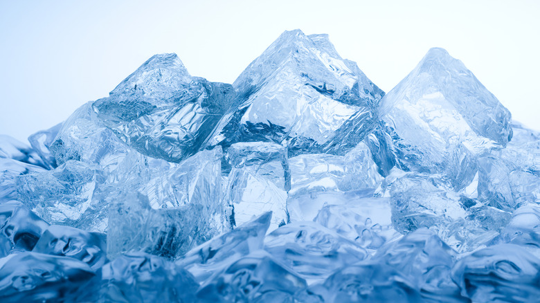 ice cubes in pile