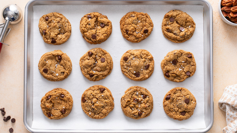 baking sheet with cookies