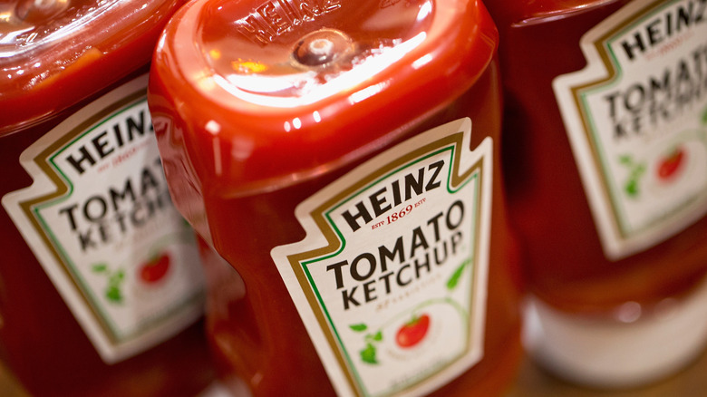 Bottles of Heinz Tomato Ketchup