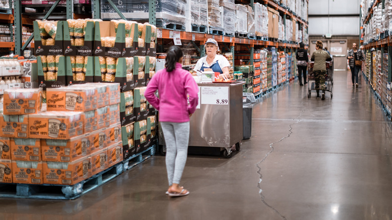 Woman waiting for Costco samples