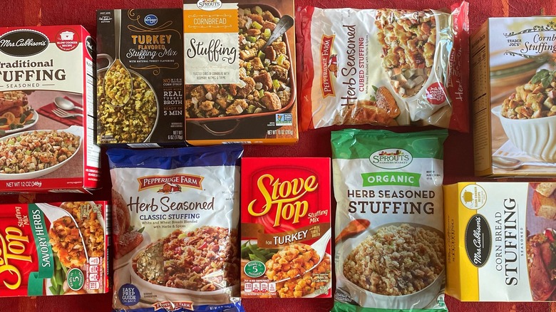 A variety of stuffing mixes