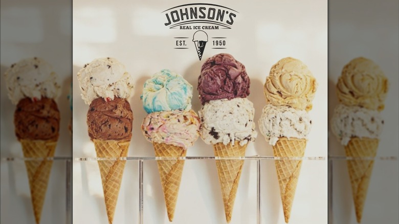 Four cones of Johnson's Real Ice Cream.