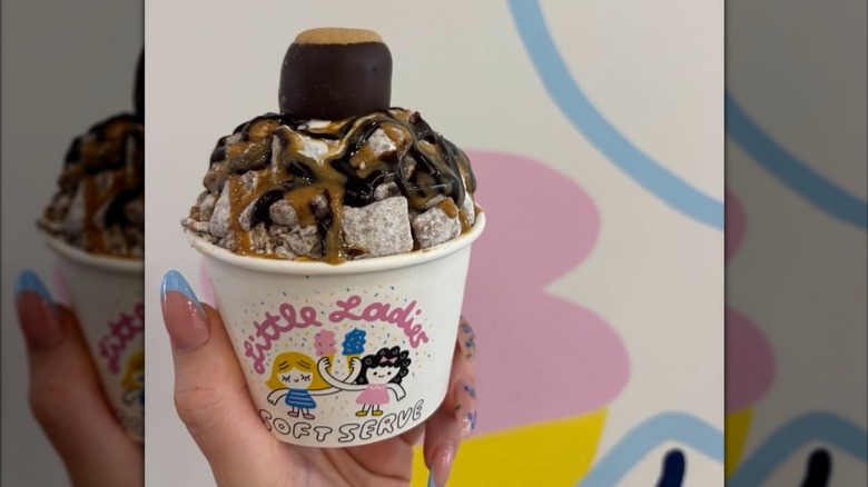 Little Ladies Soft Serve sundae in a cup.
