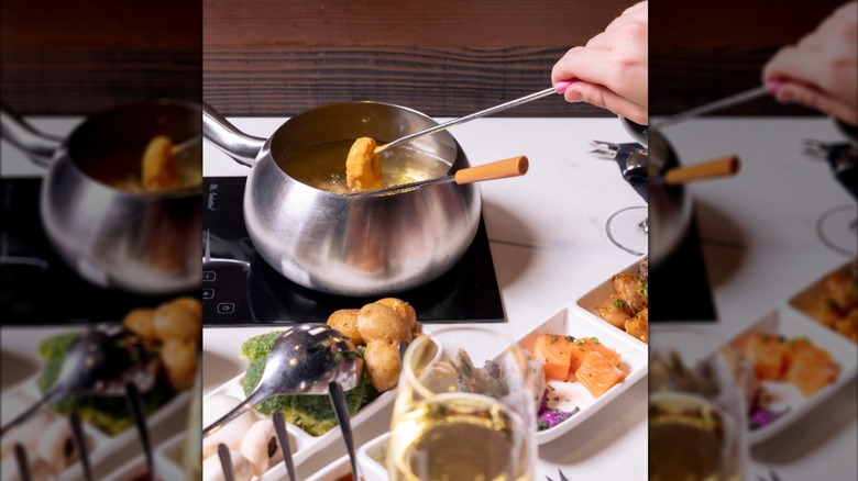 Table of fondue at The Melting Pot