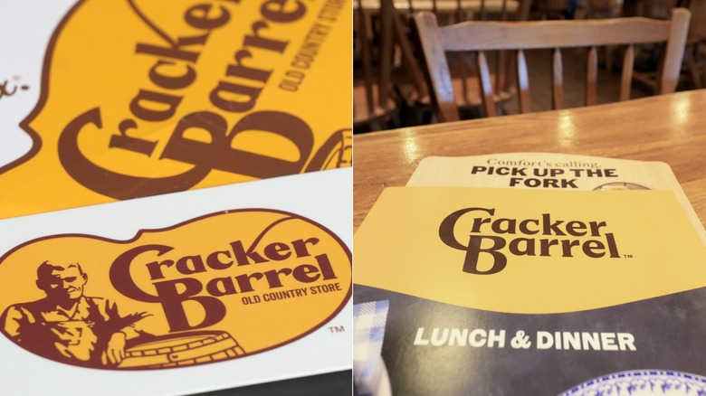 The new Cracker Barrel logo is seen on a menu inside the restaurant on August 21, 2025 in Pembroke Pines, Florida.