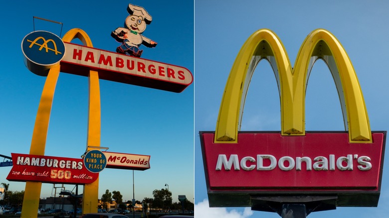 McDonalds logo and facade outside a store in London.