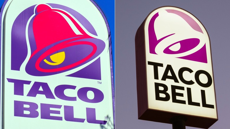 A Taco Bell logo is displayed outside their restaurant on February 28, 2025 in San Diego, California.