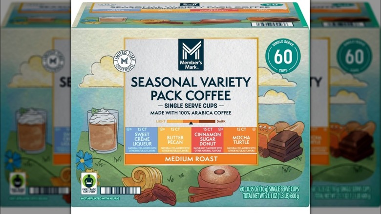 Box of Member's Mark seasonal variety coffee