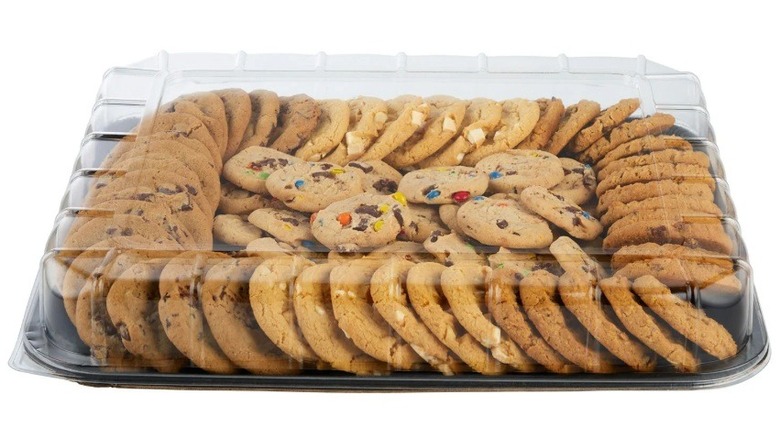 Large plastic container of cookies